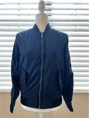 New Women's Michael Kors Bomber Jacket Black Size XS